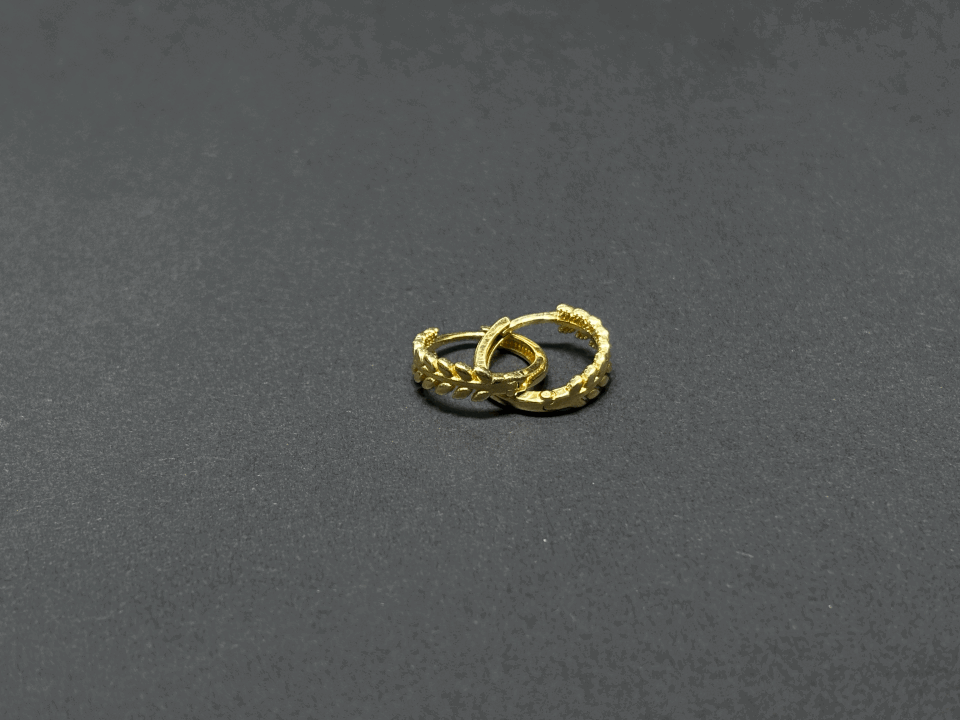 14 Ayar Altın Sezar Halka Küpe