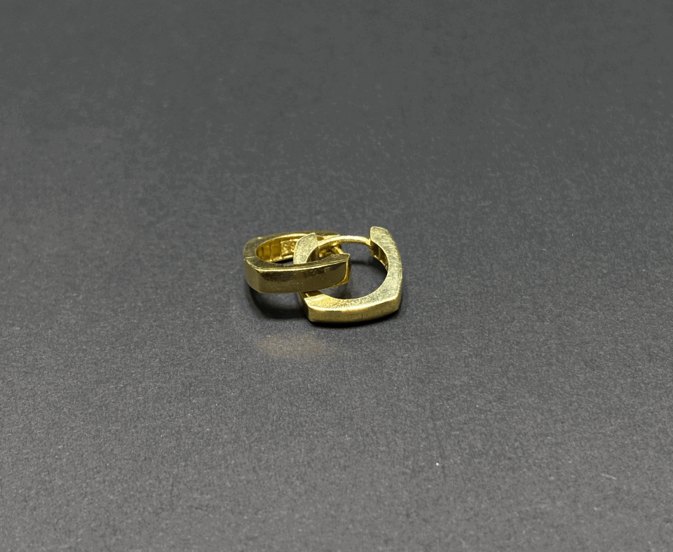 14 Ayar Altın Kare Halka Küpe