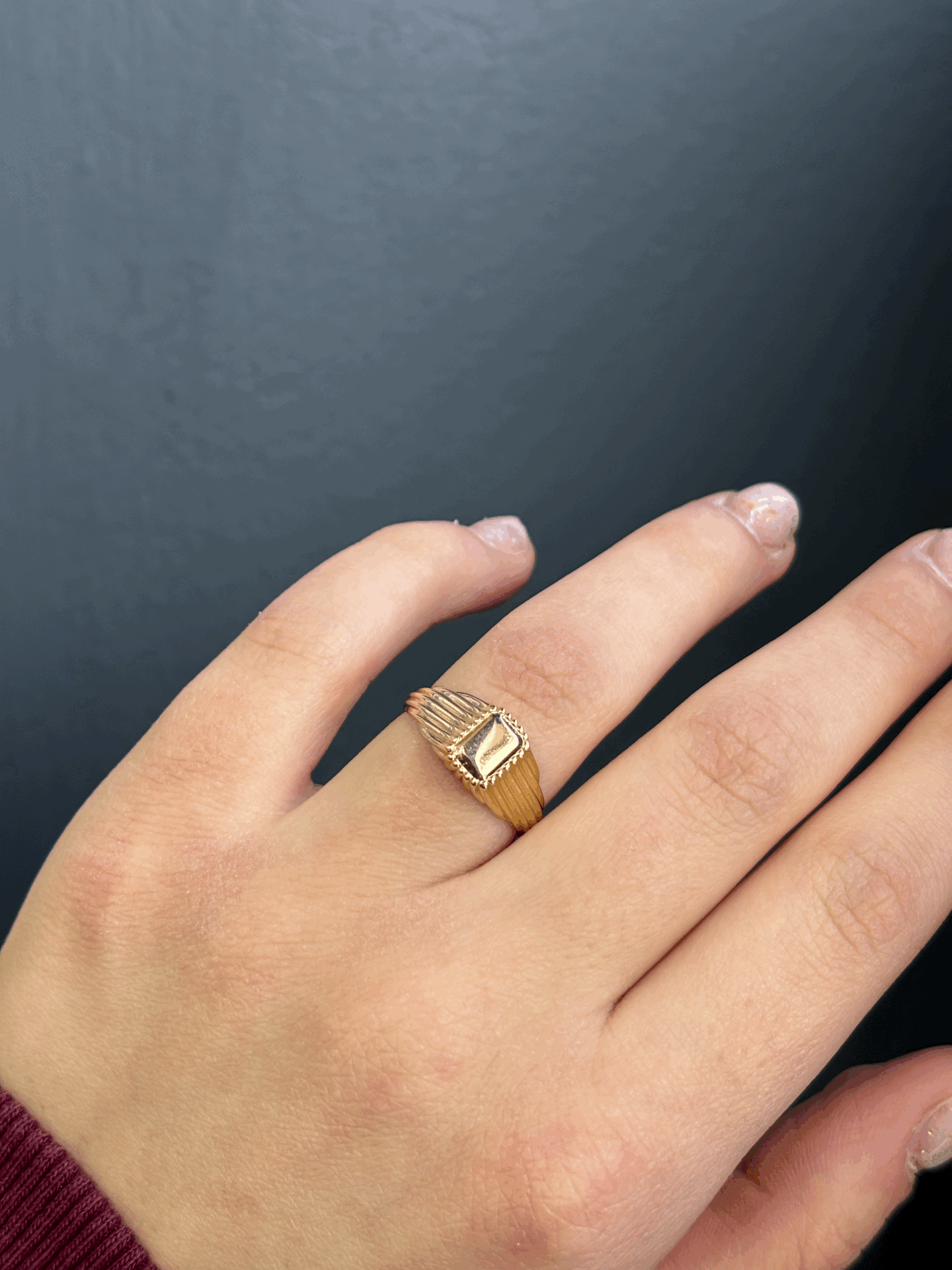 14 Ayar Altın Unisex Mühür Yüzük