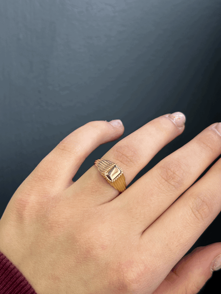 14 Ayar Altın Unisex Mühür Yüzük