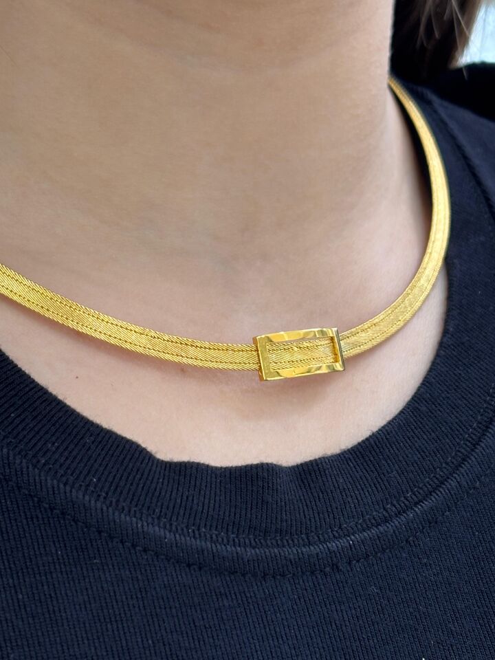 14 Ayar Altın Trabzon Hasırı Kolye