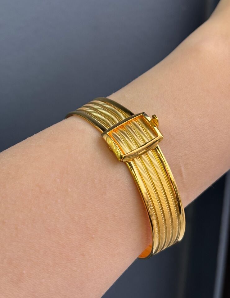 14 Ayar Altın Trabzon Hasırı Kelepçe