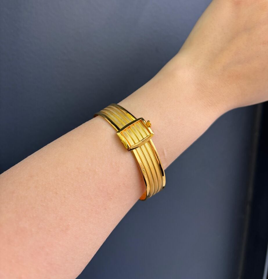 14 Ayar Altın Trabzon Hasırı Kelepçe