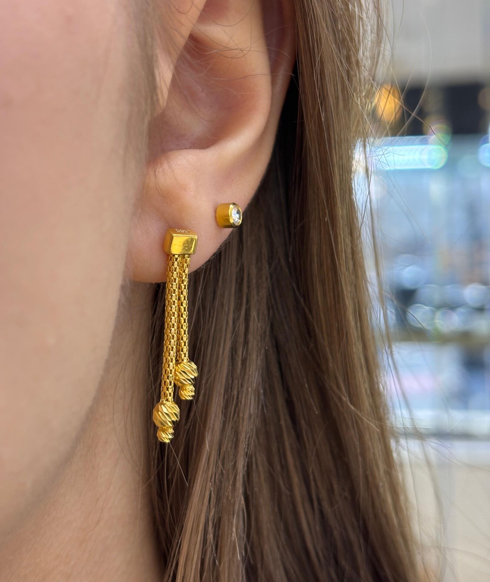 14 Ayar Altın Dorika Toplu Kalze Küpe