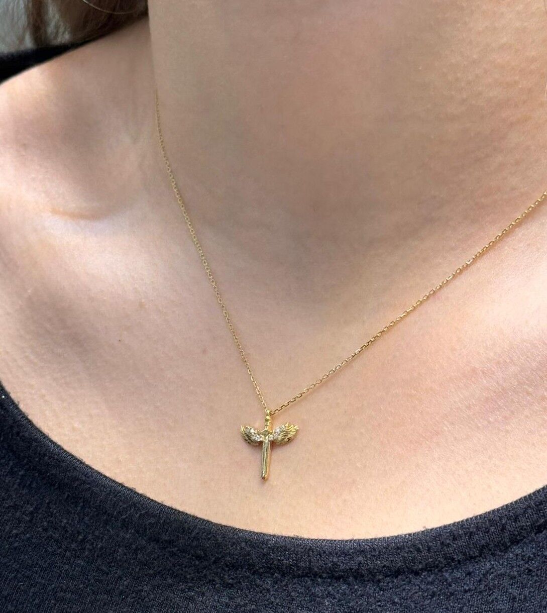 14 Ayar Altın Mikailin Kılıcı Mini Kolye