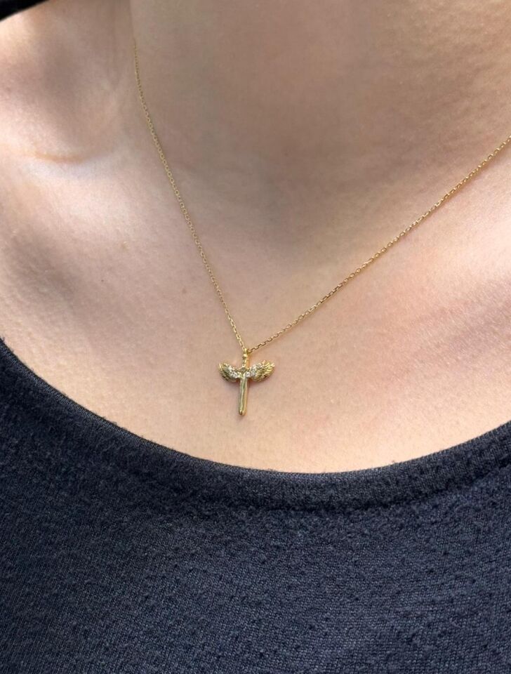 14 Ayar Altın Mikailin Kılıcı Mini Kolye
